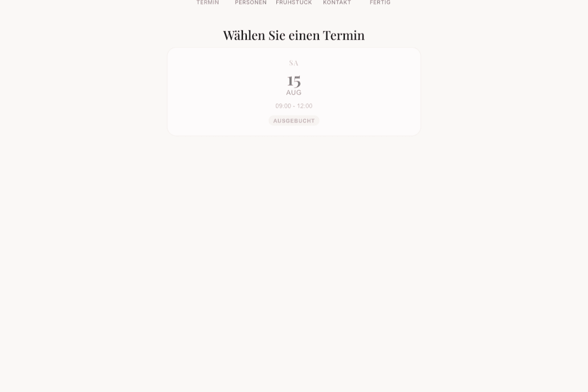 Screenshot: Gastro-Buchungssystem